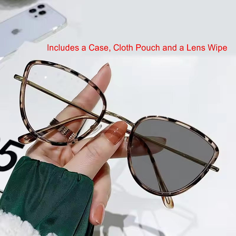 Photochromic Cat-eye Anti-Blue Glasses (Model 6032)