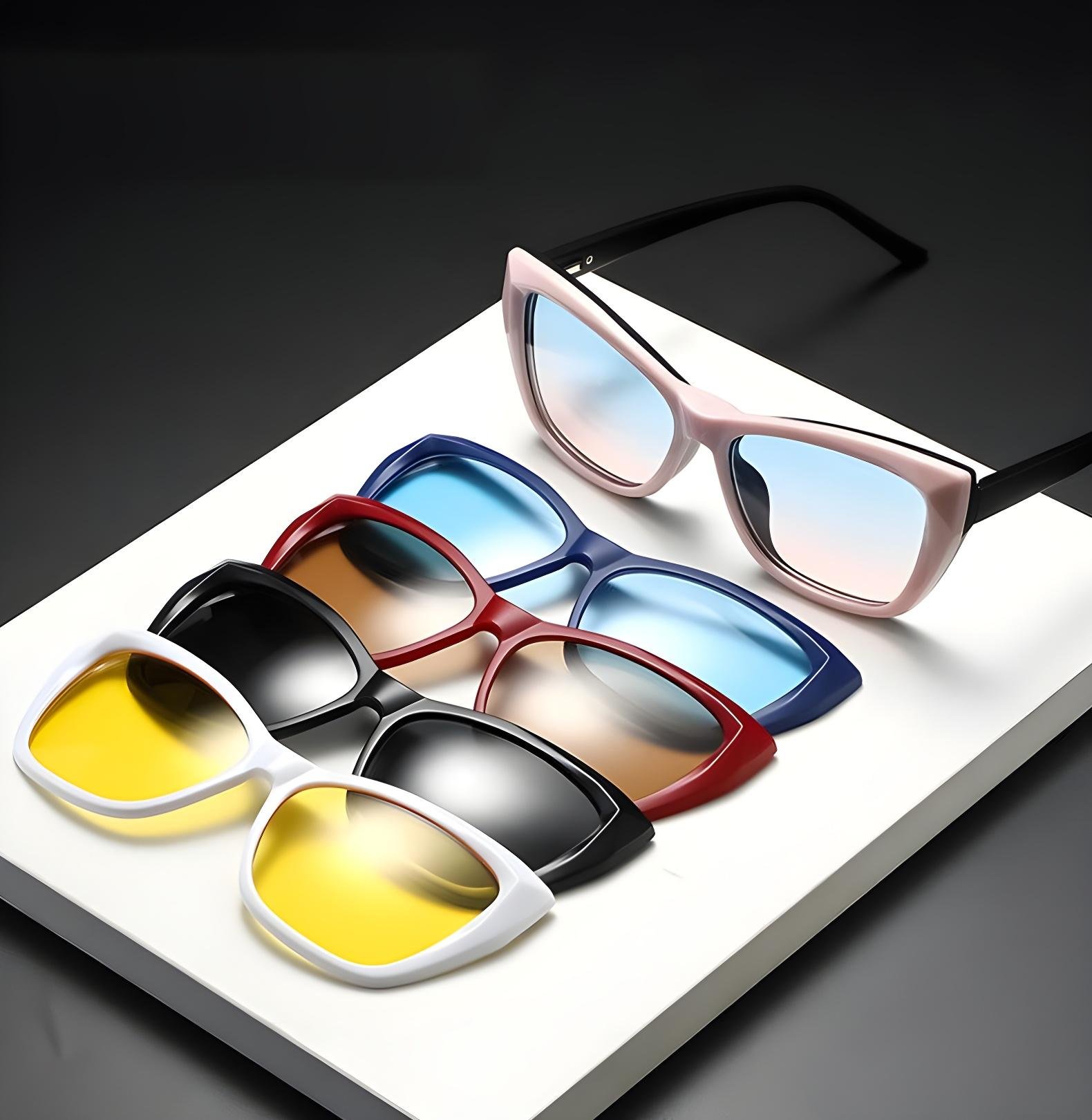 6-in-1 Magnetic Polarized Clip-on Sunglasses