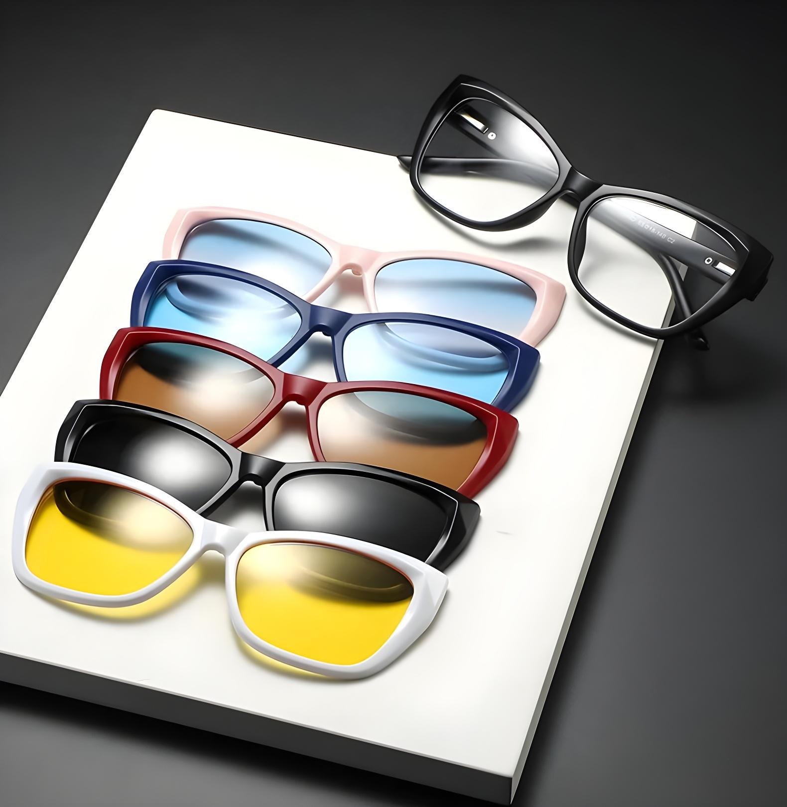 6-in-1 Ladies Polarized Clip-on Sunglasses